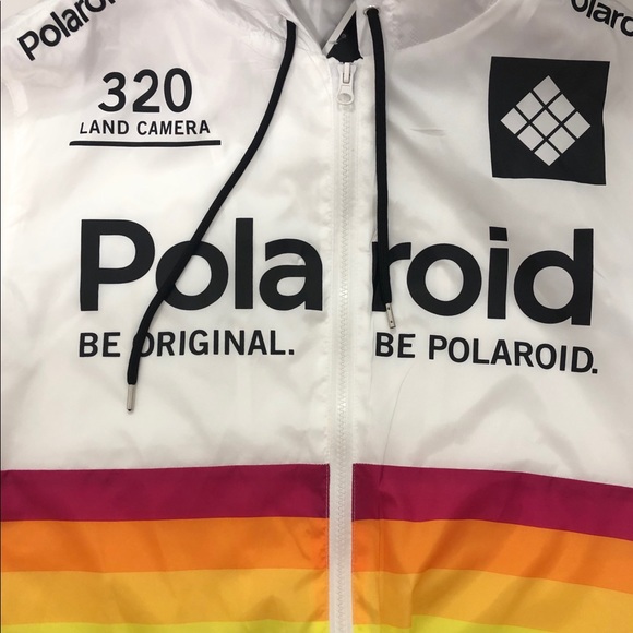 Polaroid Woman's Hooded Windbreaker Jacket Rainbow - Picture 6 of 12